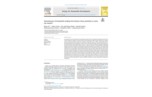 Determinants of Household Cooking Fuel Choices: Does Proximity to Mine Site Matter?
