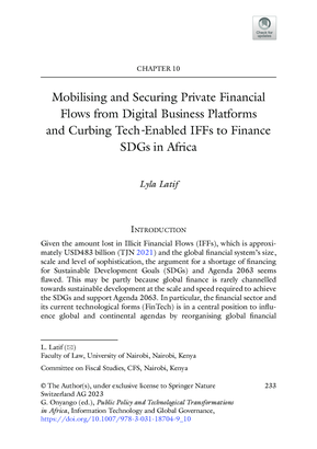 Mobilising and Securing Private Financial Flows from Digital Business Platforms and Curbing Tech-Enabled IFFs to Finance SDGs in Africa